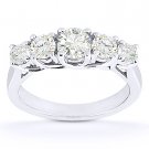 Round Cut Forever Brilliant Moissanite 14k White Gold Trellis Wedding Ring Band Round Cut Forever Brilliant Moissanite 14k White Gold Trellis Wedding Ring Band