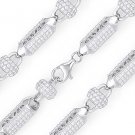 8mm Disco Ball & Bar Bead Link Chain Necklace Rhodium Plated 925 Sterling Silver 8mm Disco Ball & Bar Bead Link Chain Necklace Rhodium Plated 925 Sterling Silver