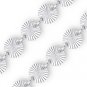 4mm Flat Disco Charm Link Italian Chain Necklace .925 Sterling Silver w/ Rhodium