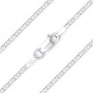 .925 Sterling Silver Rhodium Marina / Mariner Link 1.9mm Italian Chain Necklace .925 Sterling Silver Rhodium Marina / Mariner Link 1.9mm Italian Chain Necklace