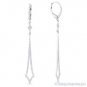 0.40 ct Round Cut Diamond Pave Dangling Drop Stiletto Earrings in 14k White Gold