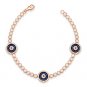 Evil Eye Charm Turkish Nazar Greek Mati .925 Sterling Silver & Crystal Bracelet