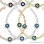 Evil Eye Charm Turkish Nazar Greek Mati .925 Sterling Silver & Crystal Bracelet