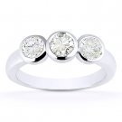 Round Cut Forever Brilliant Moissanite 3-Stone Engagement Ring in 14k White Gold Round Cut Forever Brilliant Moissanite 3-Stone Engagement Ring in 14k White Gold