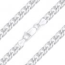 4mm Rombo Italian Chain Double-Curb Link Necklace in .925 Italy Sterling Silver 4mm Rombo Italian Chain Double-Curb Link Necklace in .925 Italy Sterling Silver