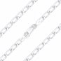 3.8mm Open Link Italian Cable Chain Bracelet in Solid .925 Italy Sterling Silver