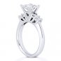 Square Cut Forever Brilliant Moissanite 14k White Gold 5-Stone Engagement Ring