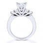 Square Cut Forever Brilliant Moissanite 14k White Gold 5-Stone Engagement Ring