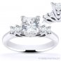 Square Cut Forever Brilliant Moissanite 14k White Gold 5-Stone Engagement Ring
