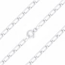 3.2mm Open Link Italian Cable Chain Bracelet in Solid .925 Italy Sterling Silver