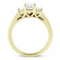 Square Cut Forever Brilliant Moissanite 14k Yellow Gold 3-Stone Engagement Ring