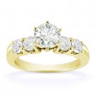 Forever Brilliant Round Cut Moissanite 14k Yellow Gold 5-Stone Engagement Ring Forever Brilliant Round Cut Moissanite 14k Yellow Gold 5-Stone Engagement Ring