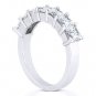 Forever Brilliant Square Cut Moissanite 14k White Gold 7-Stone Ring Wedding Band