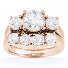 Forever Brilliant Moissanite Engagement Ring & Wedding Band Set in 14k Rose Gold