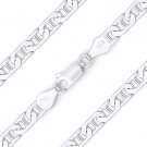 Solid .925 Sterling Silver 5.7mm Flat Marina Mariner Link Italian Chain Bracelet Solid .925 Sterling Silver 5.7mm Flat Marina Mariner Link Italian Chain Bracelet