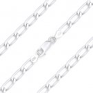 4.5mm Open Link Italian Cable Chain Bracelet in Solid .925 Italy Sterling Silver