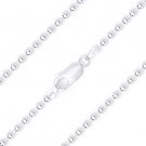 2.2mm Polished Ball Bead Link Italian Chain .925 Italy Sterling Silver Bracelet