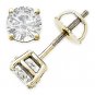 Forever Brilliant 2.00 ct Round Cut Moissanite 14k Gold Screwback Stud Earrings