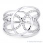 0.31ct Round Cut Diamond Right-Hand Overlap Loop Fashion Ring in 14k White Gold