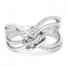 0.22 ct Round Cut Diamond Right-Hand Loop & Knot Fashion Ring in 14k White Gold 0.22 ct Round Cut Diamond Right-Hand Loop & Knot Fashion Ring in 14k White Gold