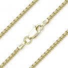 925 Italy Sterling Silver 14k GP 1.9mm Channeled Box Link Italian Chain Necklace 925 Italy Sterling Silver 14k GP 1.9mm Channeled Box Link Italian Chain Necklace