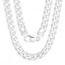 Solid Italy 925 Sterling Silver Cuban Curb 11mm Link Mens Italian Chain Necklace Solid Italy 925 Sterling Silver Cuban Curb 11mm Link Mens Italian Chain Necklace