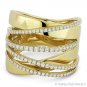 0.61ct Round Cut Diamond Right-Hand Overlap Fashion Wrap Ring in 14k Yellow Gold