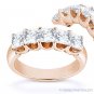 Forever Brilliant Square Cut Moissanite 14k Rose Gold U-Prong Ring Wedding Band