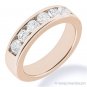 Round Cut Moissanite Channel Setting 7-Stone Ring Wedding Band in 14k Rose Gold