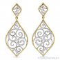 0.36 ct Round Cut Diamond Pave Dangling Drop Fashion Earrings in 14k Yellow Gold