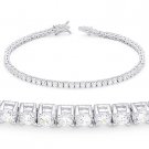 3.84ct tw 2.5mm Cubic Zirconia Crystal 7.5" Tennis Bracelet in .925 Sterling Sil 3.84ct tw 2.5mm Cubic Zirconia Crystal 7.5" Tennis Bracelet in .925 Sterling Sil