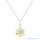 0.04 ct Diamond Star of David Magen Necklace Pendant in 14k Yellow & White Gold 0.04 ct Diamond Star of David Magen Necklace Pendant in 14k Yellow & White Gold