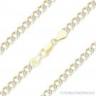 Cuban Curb .925 Sterling Silver 14k Yellow Gold 4.3mm Link Italy Chain Bracelet Cuban Curb .925 Sterling Silver 14k Yellow Gold 4.3mm Link Italy Chain Bracelet