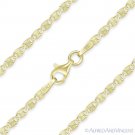 2.2mm Valentino Link Chain Necklace 925 Italy Sterling Silver w/ 14k Yellow Gold 2.2mm Valentino Link Chain Necklace 925 Italy Sterling Silver w/ 14k Yellow Gold