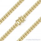4.2mm Miami Cuban Curb Link Sterling Silver 14k Yellow Gold Italy Chain Necklace 4.2mm Miami Cuban Curb Link Sterling Silver 14k Yellow Gold Italy Chain Necklace