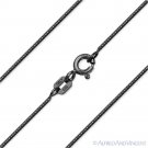 0.7mm Diamond-Cut Link Snake Chain Necklace .925 Sterling Silver & Black Rhodium