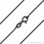 0.7mm Diamond-Cut Link Snake Chain Necklace .925 Sterling Silver & Black Rhodium