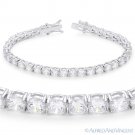 6mm Round Cut Cubic Zirconia CZ Crystal Tennis Bracelet in .925 Sterling Silver