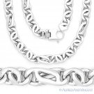 Men's Lightweight 8.7mm Tiger-Eye Link Italian Chain Necklace in Sterling Silver Men's Lightweight 8.7mm Tiger-Eye Link Italian Chain Necklace in Sterling Silver