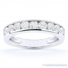 Forever Classic C&C Round Brilliant Cut Moissanite 0.90ct 9-Stone Band in 14k WG
