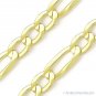 Figaro Figaroa Sterling Silver 14k Yellow Gold 8.3mm Link Italian Chain Bracelet
