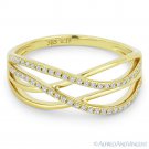 0.15ct Diamond Right-Hand Multi-Arch Overlap Statement Ring in 14k Yellow Gold