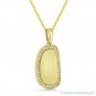 0.12ct Diamond Brushed-Centerpiece Frame Pendant & Necklace in 14k Yellow Gold
