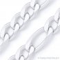 Solid Italy .925 Sterling Silver Figaro Link 14mm Men's Italian Chain Necklace