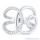 0.33 ct Round Cut Diamond Right-Hand 14k White Gold Overlap Loop Fashion Ring 0.33 ct Round Cut Diamond Right-Hand 14k White Gold Overlap Loop Fashion Ring