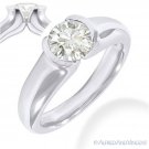 Round Cut Forever One D-E-F Moissanite 14k White Gold Solitaire Engagement Ring Round Cut Forever One D-E-F Moissanite 14k White Gold Solitaire Engagement Ring