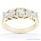 Forever ONE D-E-F Round Cut Moissanite 14k Yellow Gold Trellis Wedding Ring Band Forever ONE D-E-F Round Cut Moissanite 14k Yellow Gold Trellis Wedding Ring Band