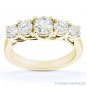 Forever ONE D-E-F Round Cut Moissanite 14k Yellow Gold Trellis Wedding Ring Band