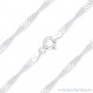 2.7mm Singapore Link Solid Italy 925 Sterling Silver Rope Italian Chain Necklace 2.7mm Singapore Link Solid Italy 925 Sterling Silver Rope Italian Chain Necklace