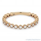 0.41 ct Round Cut Diamond Wedding Band 14k Rose Gold Stackable Anniversary Ring